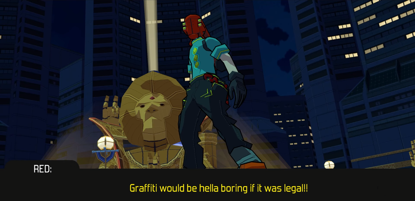 red from brc exclaiming 'graffiti would be hella boring if it was legal'.